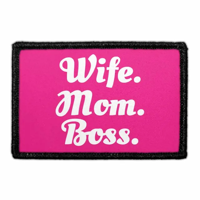 Pull Patch Wife Mom Boss patch med velcro sjov