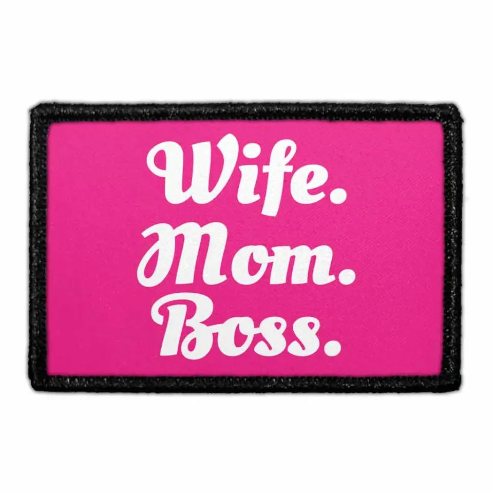 Pull Patch Wife Mom Boss patch med velcro sjov