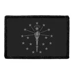 Pull Patch Indiana State Flag patch sort-hvid velcro
