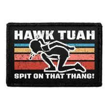 Pull Patch Hawk Tuah Spitting Silhouette patch med velcro