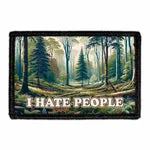 Pull Patch I Hate People Forest patch med velcro grøn