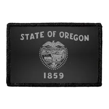 Pull Patch Oregon State Flag patch sort-hvid