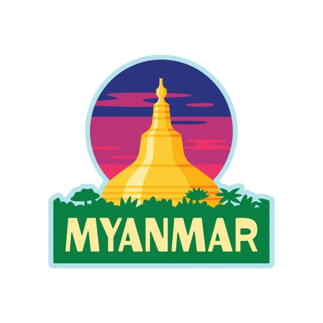 Vagabond Heart Myanmar vinylklistermærke 70x73 mm mat
