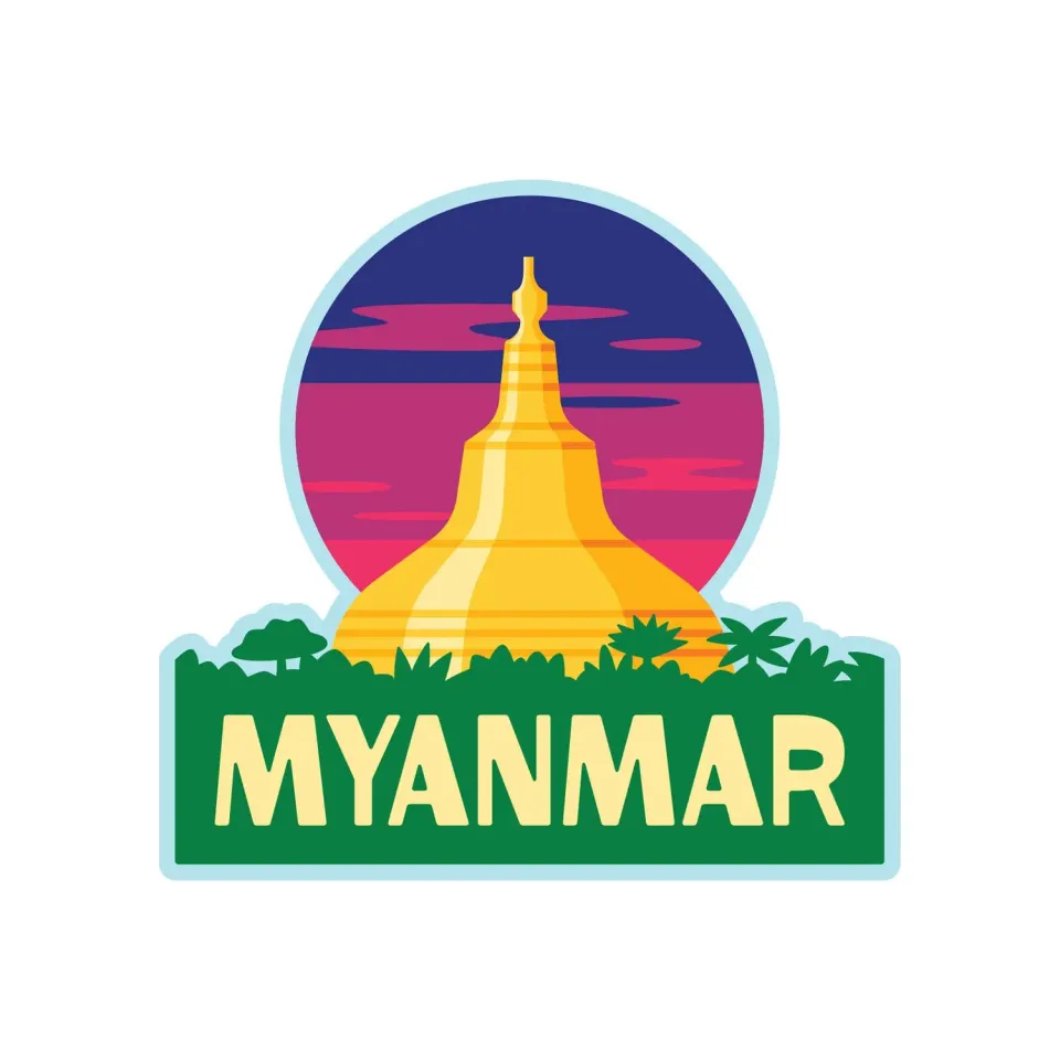 Vagabond Heart Myanmar vinylklistermærke 70x73 mm mat