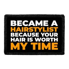 Pull Patch Became A Hairstylist patch med velcro citat