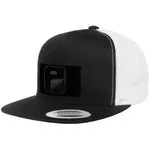 Pull Patch Trucker Flat Bill snapback kasket sort hvid