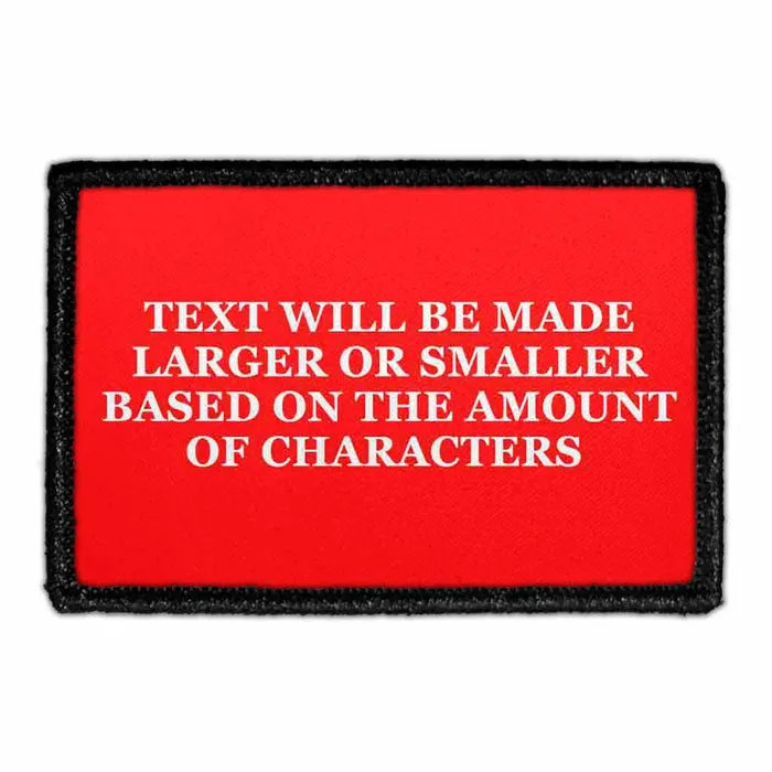 Pull Patch Custom 4 linjer patch sort med tekst