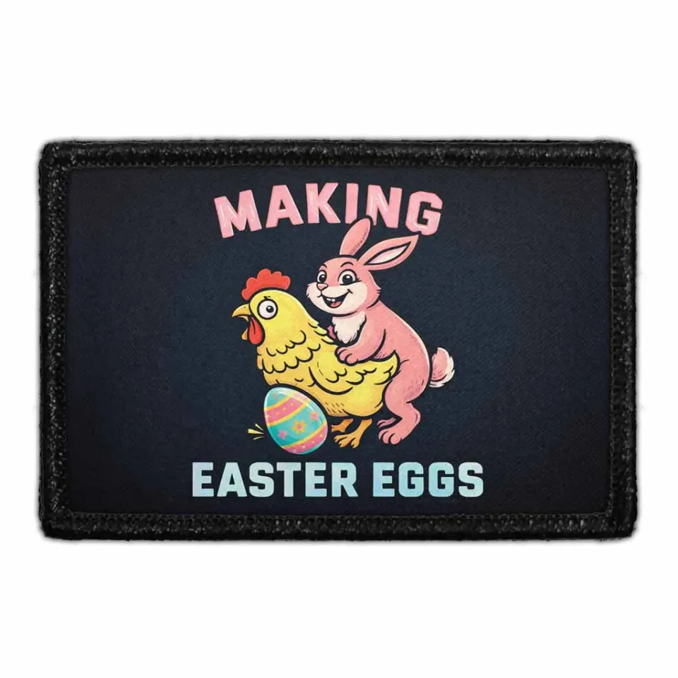 Pull Patch Making Easter Eggs patch 3x2 sjov