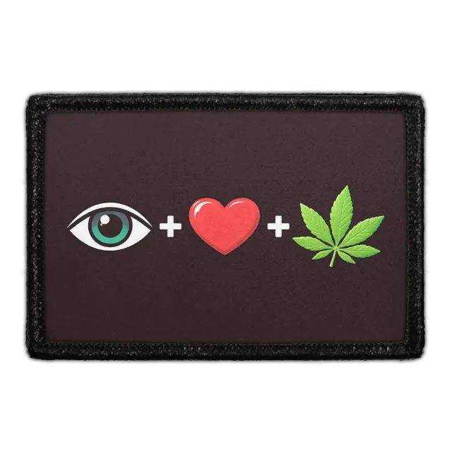 Pull Patch Eye Love Weed patch med velcro – grøn 76 mm