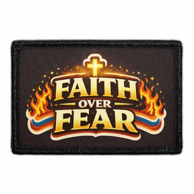 Pull Patch Faith Over Fear patch med velcro 3x2 kristen