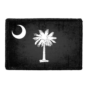 Pull Patch South Carolina State Flag patch sort hvid