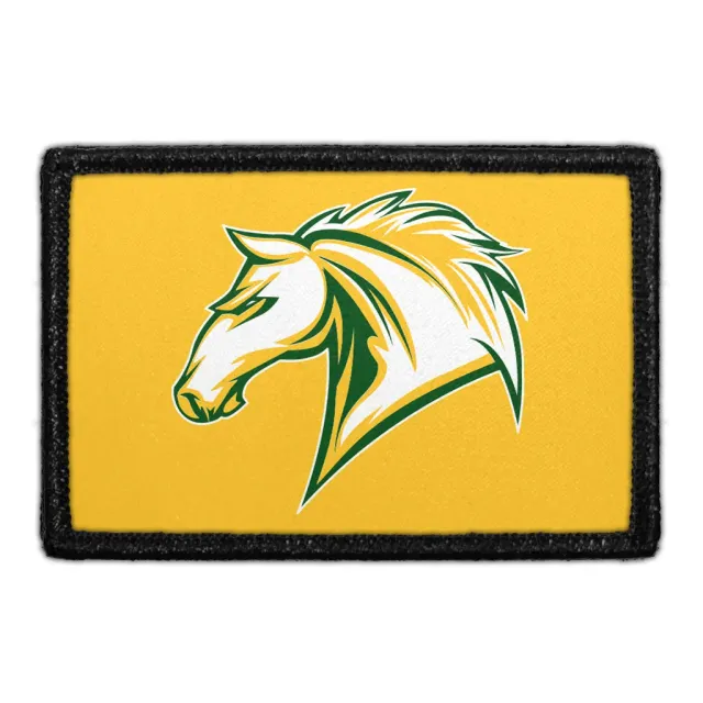 Pull Patch Horse Head patch hest på gul 76 mm