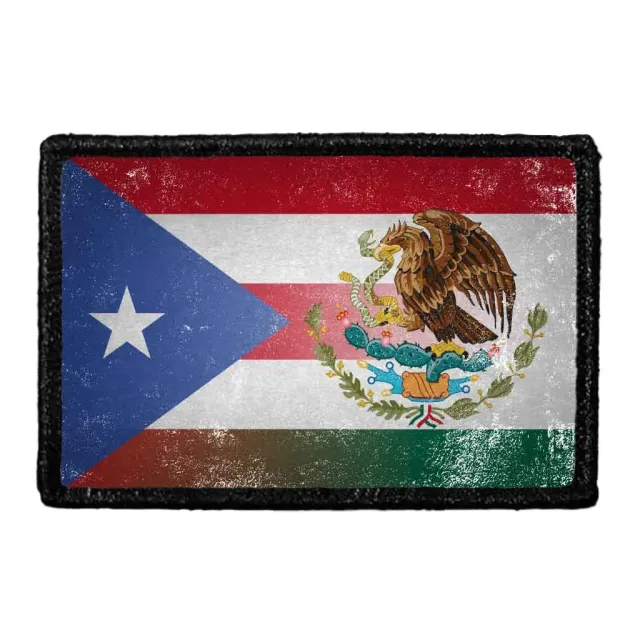 Pull Patch Mexirican Flag patch farve distressed velcro