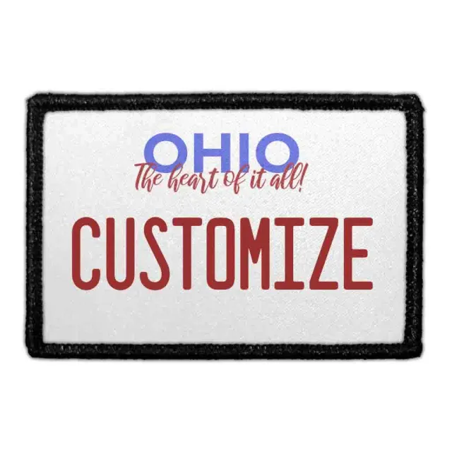 Pull Patch Customizable Ohio License Plate mærke velcro