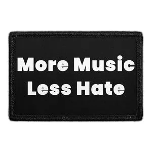 Pull Patch More Music Less Hate patch velcro blå