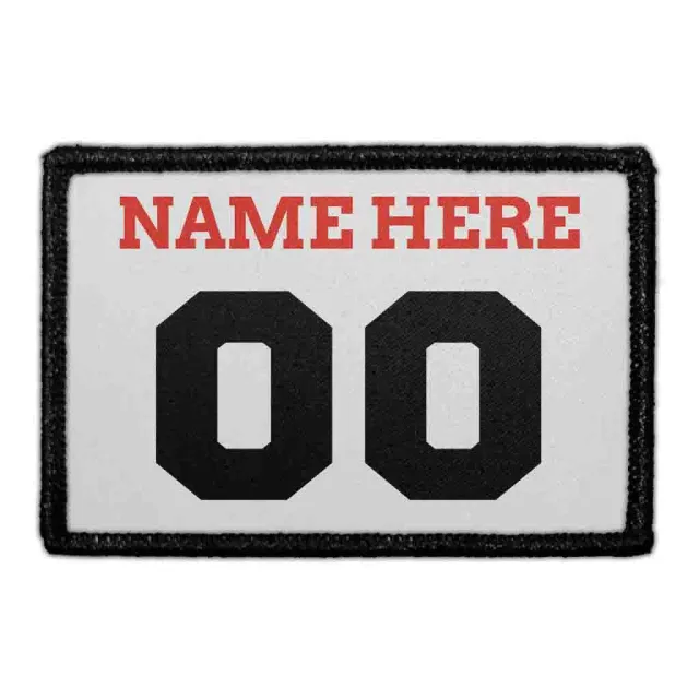 Pull Patch Customizable Jersey Silver Black Red patch 76mm