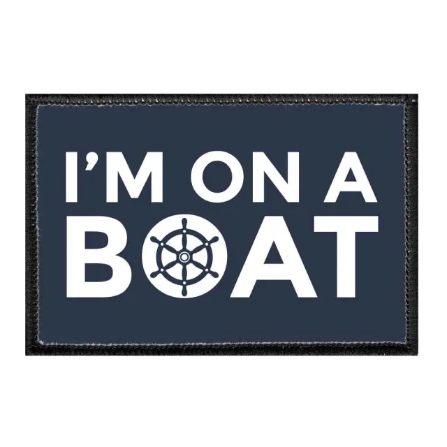 Pull Patch I'm On A Boat patch med velcro – hav