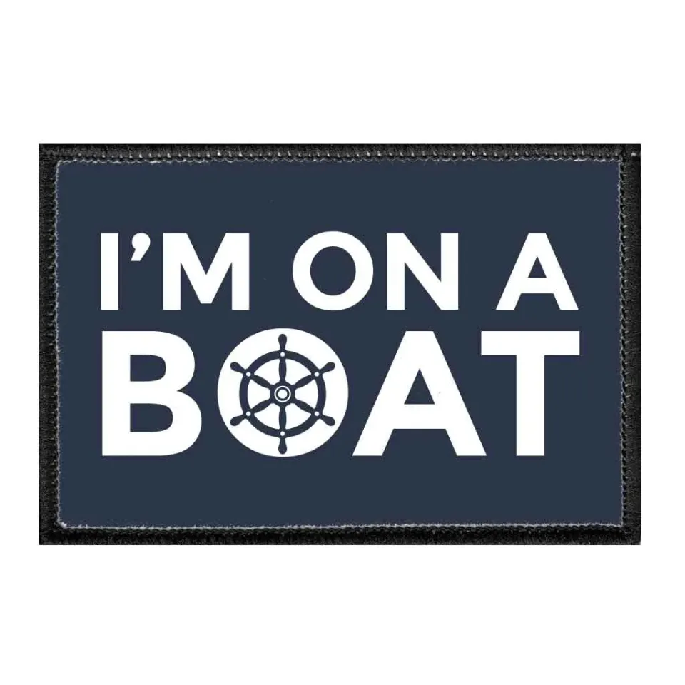 Pull Patch I'm On A Boat patch med velcro – hav