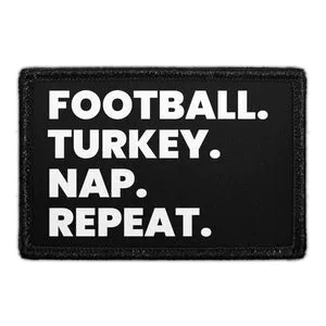 Pull Patch Football Turkey Nap Repeat patch med velcro