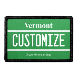 Pull Patch Vermont nummerplade patch med velcro 76 mm