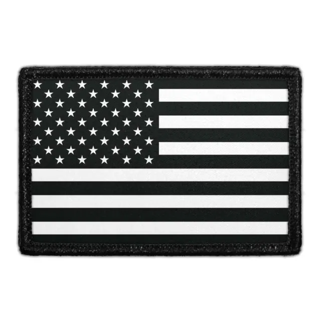 Pull Patch American Flag Black White patch sort-hvid