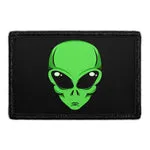 Pull Patch Alien Head patch med velcro – grøn