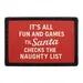 Pull Patch Santa Naughty List patch velcro jul