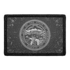 Pull Patch Nebraska flag patch sort-hvid distressed velcro