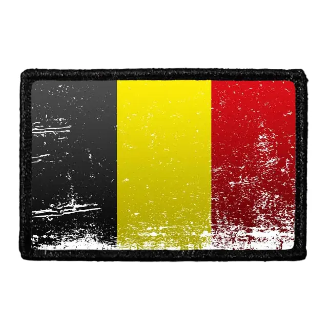 Pull Patch Belgium Flag farve distressed patch velcro