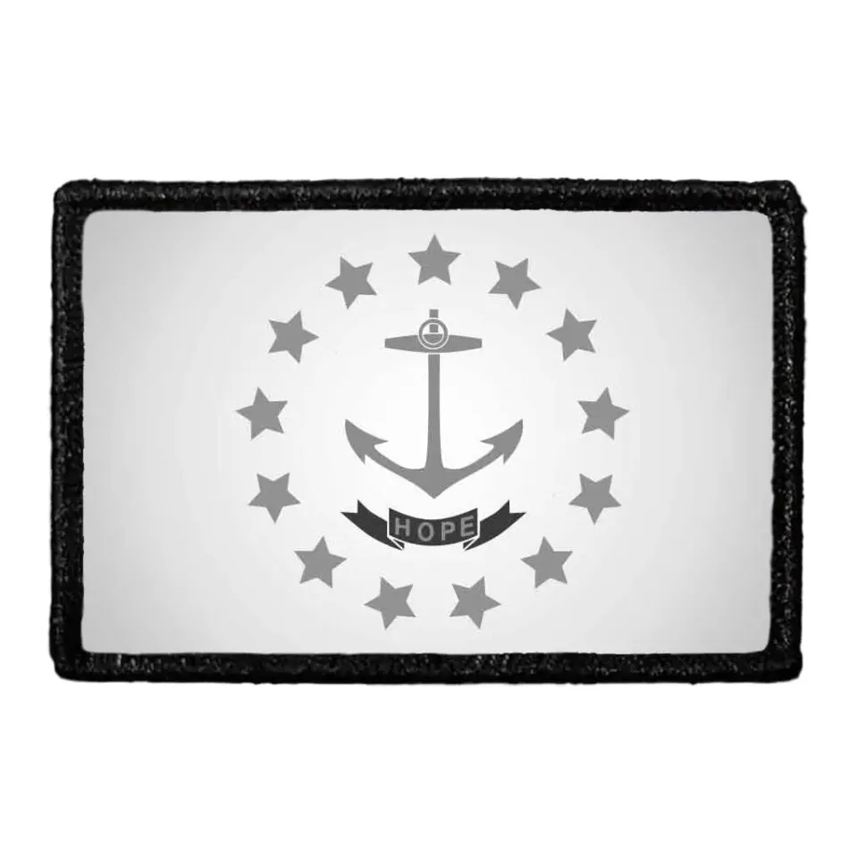 Pull Patch Rhode Island flag patch sort hvid