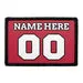 Pull Patch Customizable Jersey patch rød sort hvid 7,6x5 cm