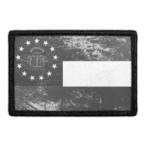 Pull Patch Georgia State Flag patch sort hvid distressed 3x2