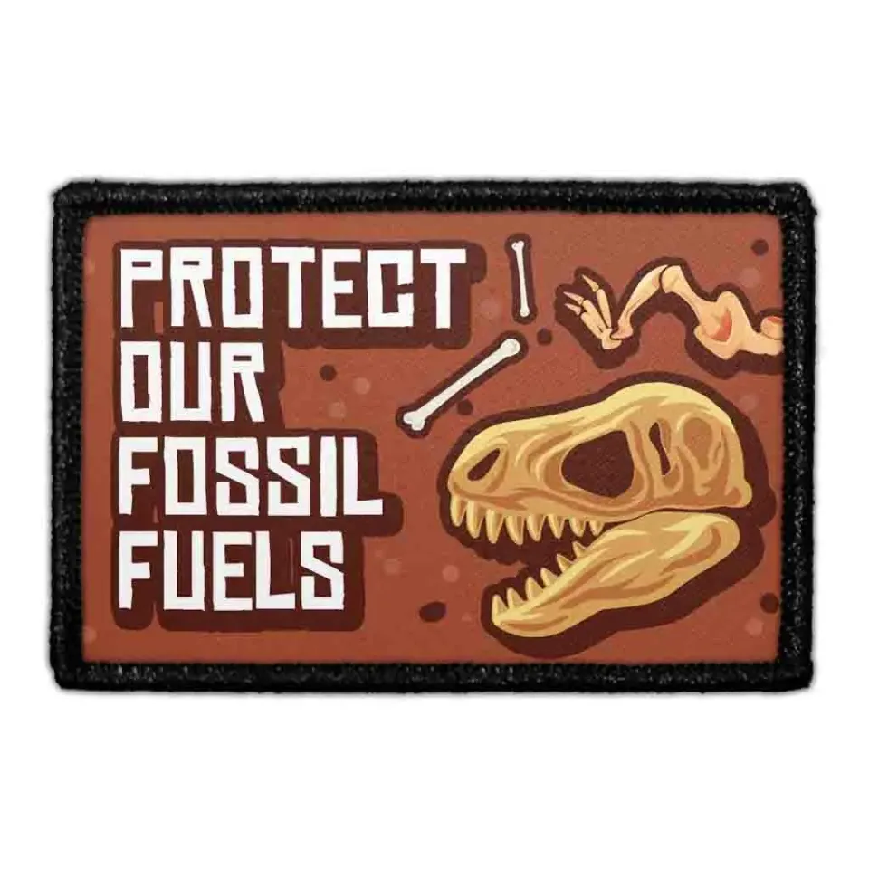 Pull Patch Protect Our Fossil Fuels patch med velcro