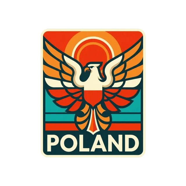 Vagabond Heart Poland vinylklistermærke 70x57 mm mat