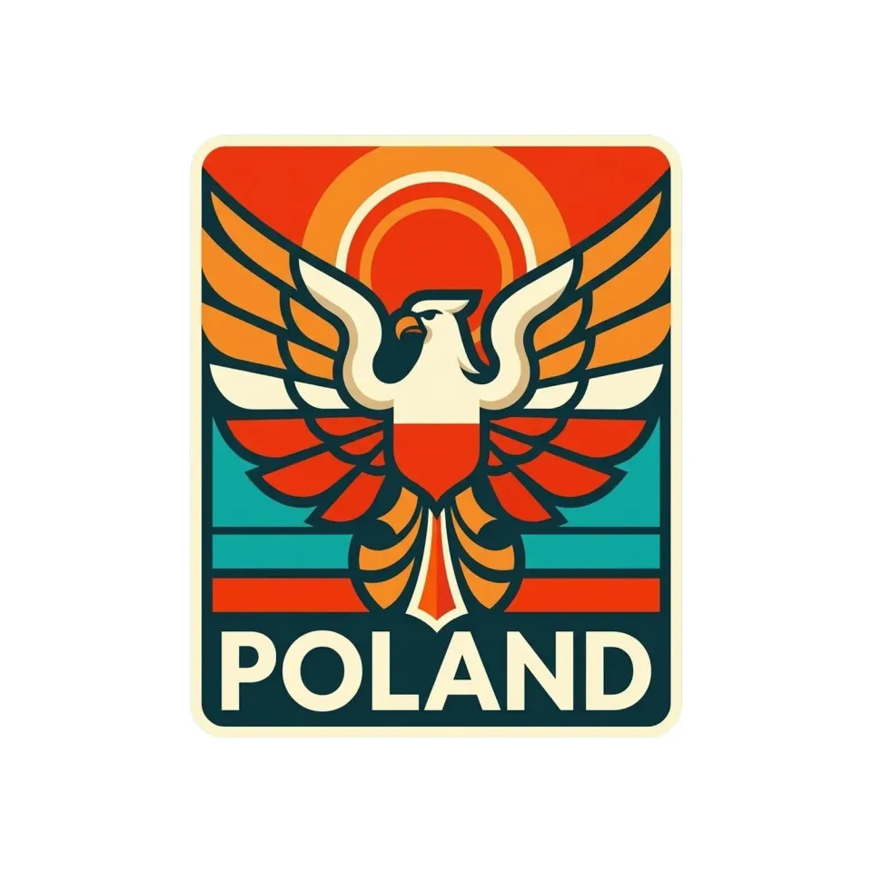 Vagabond Heart Poland vinylklistermærke 70x57 mm mat