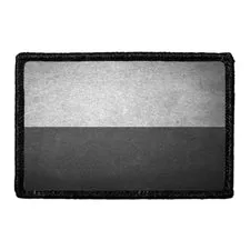 Pull Patch Poland Flag patch sort-hvid distressed 1 stk