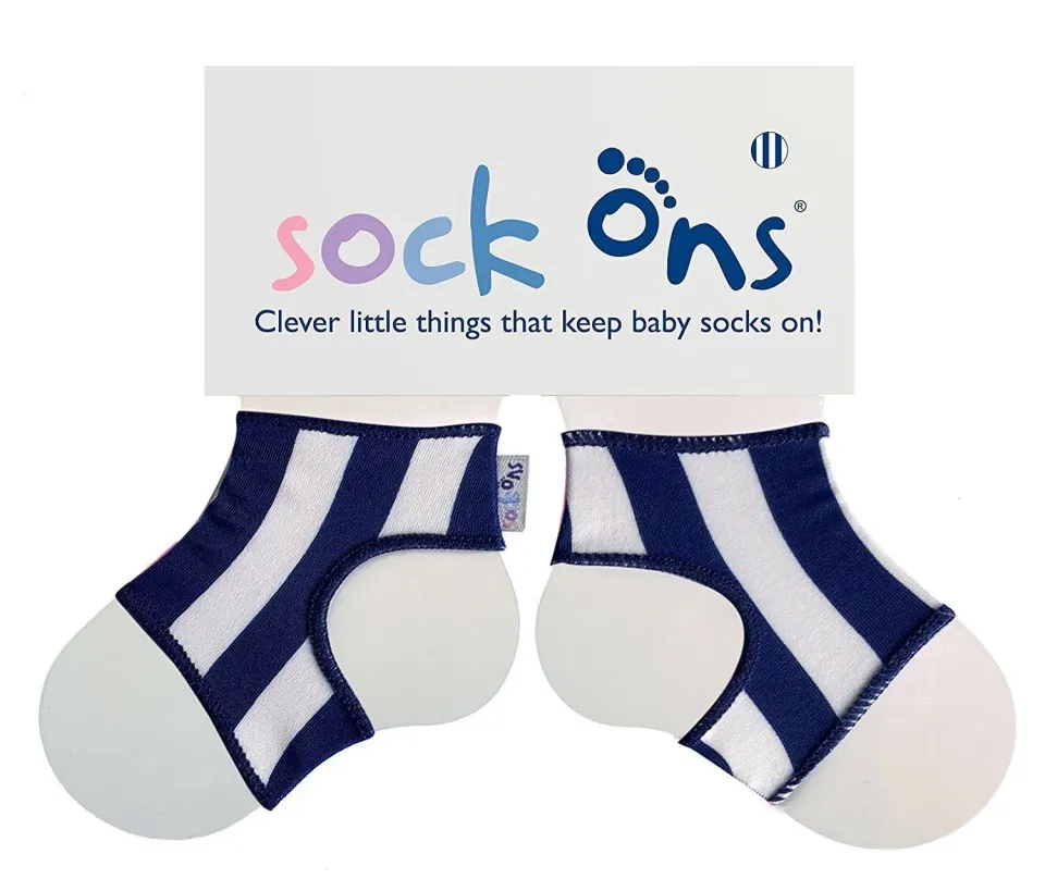 Sock Ons Keep Baby sokkeholder Nautical Stripe 0-6 mdr