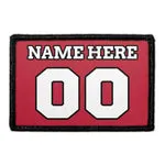 Pull Patch Customizable Jersey patch rød sort hvid 7,6x5 cm