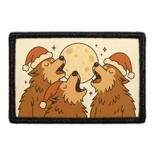 Pull Patch Three Wolves Santa Hats patch med velcro