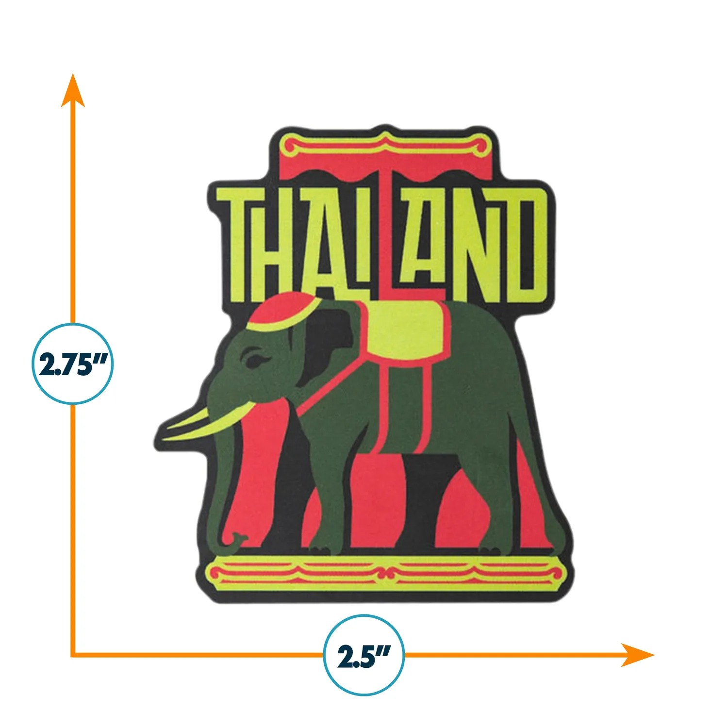 Vagabond Heart Thailand klistermærke elefant 70x64 mm