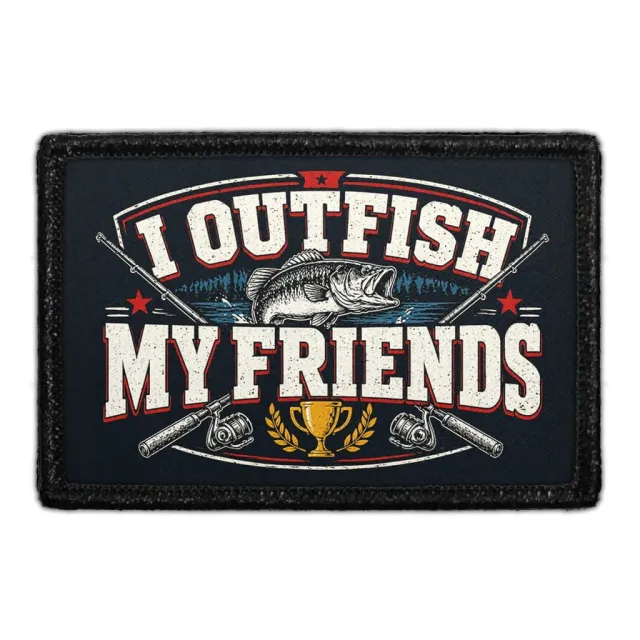 Pull Patch I Outfish My Friends patch med velcro fiskeri