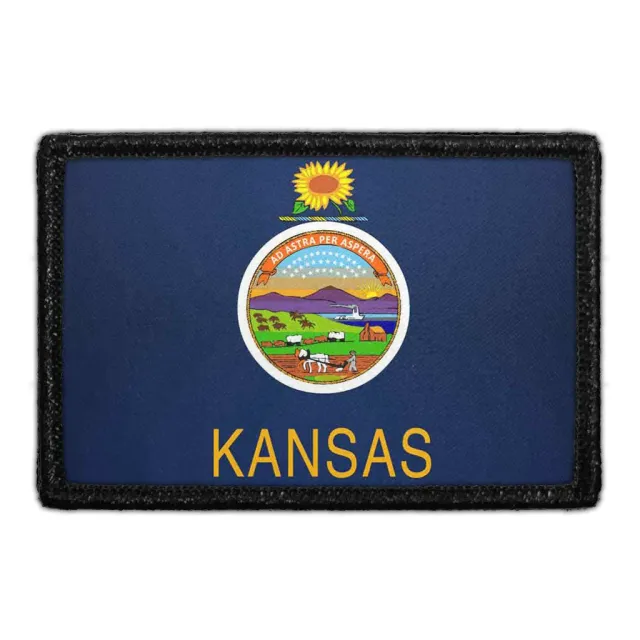 Pull Patch Kansas State Flag patch 76x51 mm farve