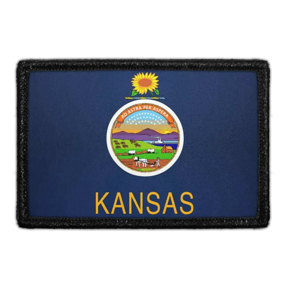 Pull Patch Kansas State Flag patch 76x51 mm farve