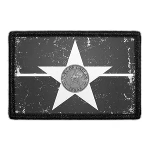 Pull Patch Dallas Flag patch sort-hvid velcro 76x51 mm