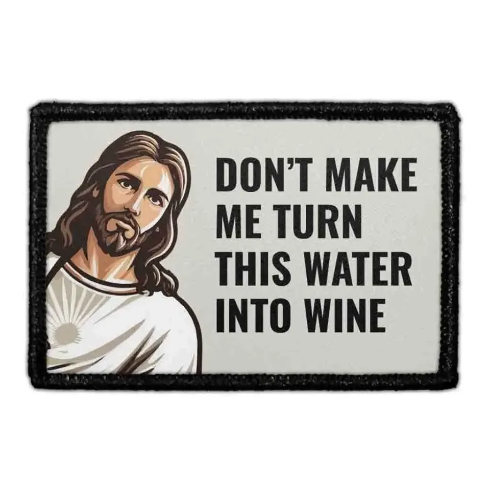 Pull Patch Water Into Wine Jesus patch 76x51 sjov