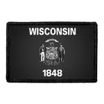 Pull Patch Wisconsin State Flag patch sort hvid