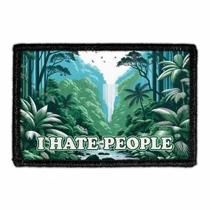 Pull Patch I Hate People Jungle Waterfall patch 7,6x5 cm sjov