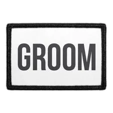 Pull Patch Groom hvid patch velcro bryllup
