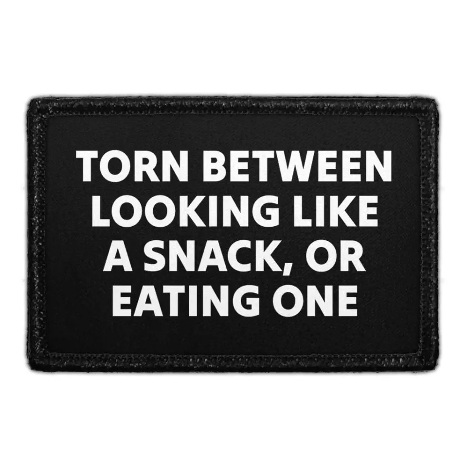 Pull Patch Torn Between Snack patch 7,6x5 cm fitness tekst