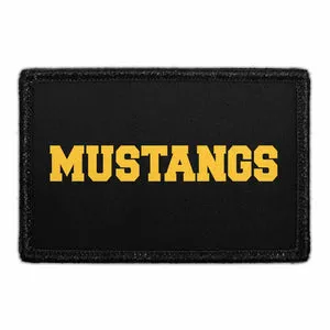 Pull Patch Mustangs on Black patch 3x2" sort